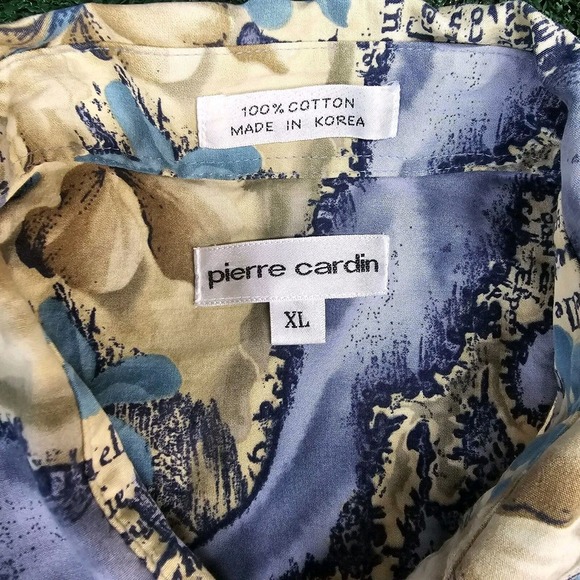 Pierre Cardin Shirt Mens XL Multicolor Hawaiian Floral Short Sleeve Button Up - Picture 4 of 8